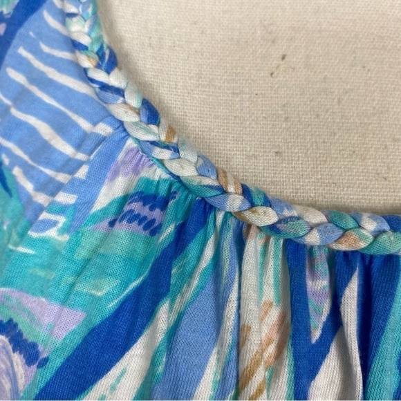 Lilly Pulitzer Aleida Tank Tunic Top Light blue Verbena Aboat Time sailboats - Picture 8 of 16